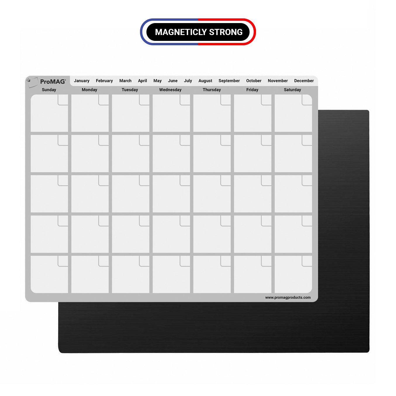 ProMAG 8.5 x 11 Inches Monthly Dry Erase Magnetic Calendar 