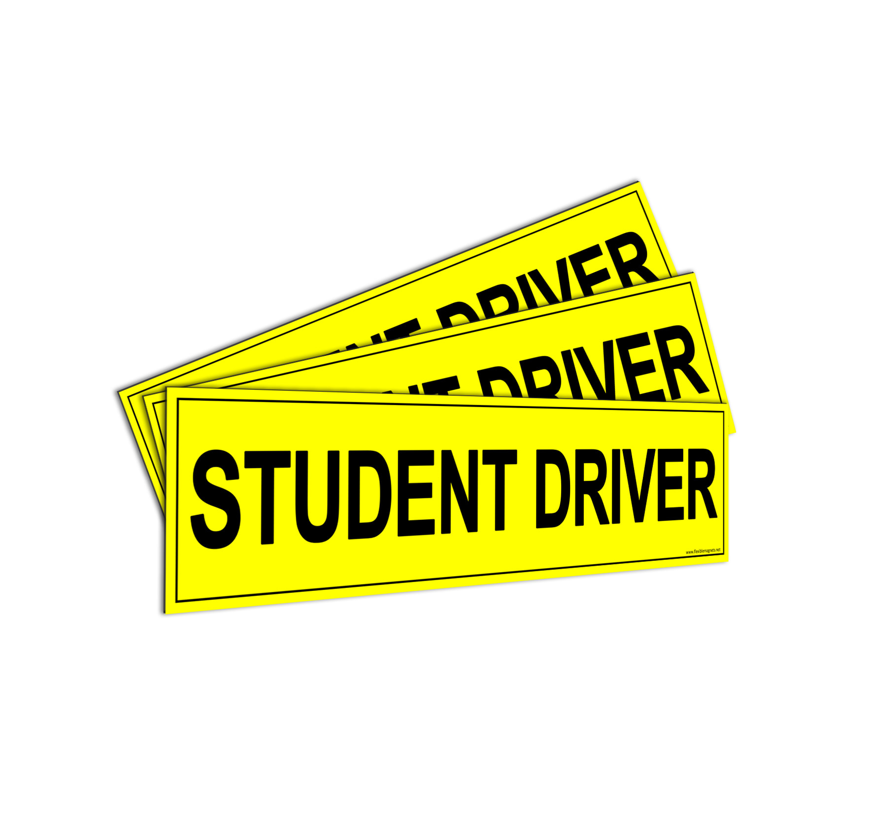 Set of 3 New Driver Car Magnet Magnetic Bumper Sticker Bright Safety Yellow